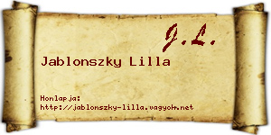 Jablonszky Lilla névjegykártya